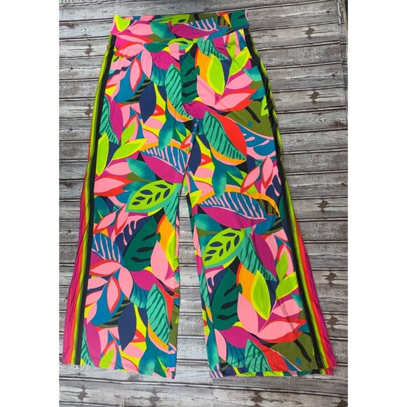 Trina Turk Floral Wide Leg Swimsuit Cover-Up Pants sz XL color Multi NWT $162 - Picture 1 of 6